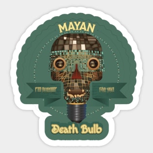 Mayan Deather Bulb Funny Mosaic Skull Sticker